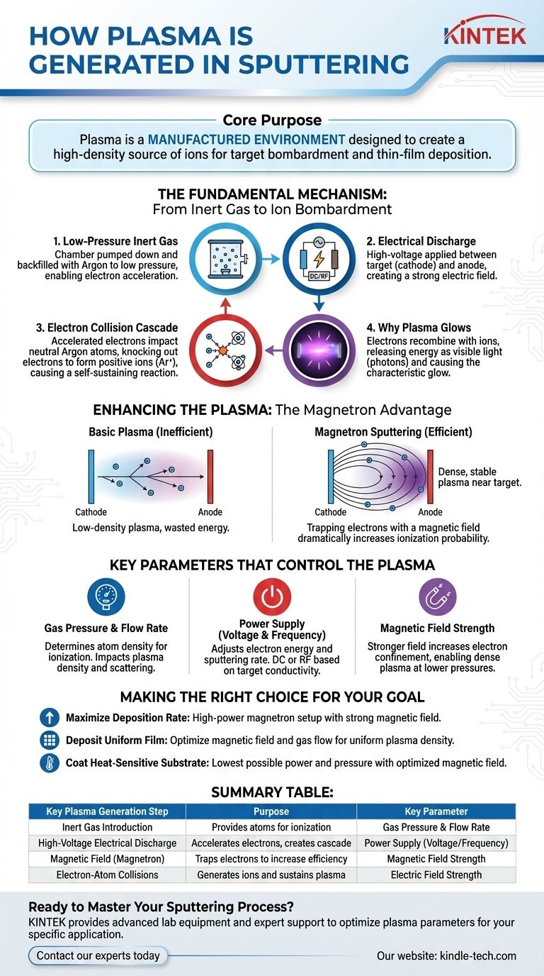 스퍼터링에서 플라즈마는 어떻게 생성되나요? 박막 증착의 핵심 엔진 시각적 가이드