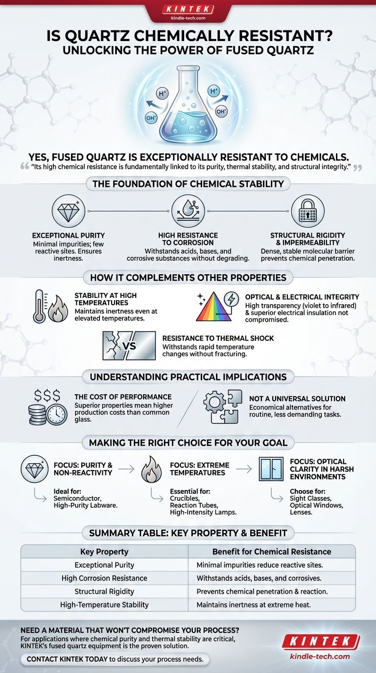 Il quarzo è chimicamente resistente? Ottieni purezza e inerzia senza pari per applicazioni esigenti Guida Visiva