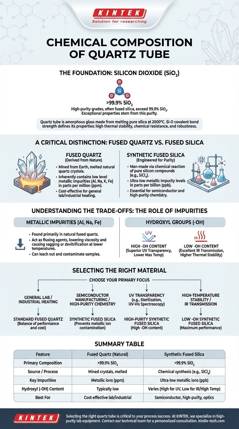 ما هو التركيب الكيميائي لأنبوب الكوارتز؟ اختيار النقاء المناسب لتطبيقك دليل مرئي