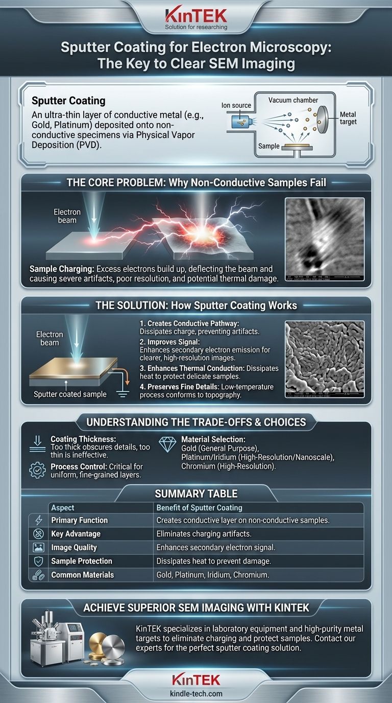 Was ist die Sputterbeschichtung bei einem Elektronenmikroskop? Wesentliche Vorbereitung für klare SEM-Bilder Visuelle Anleitung