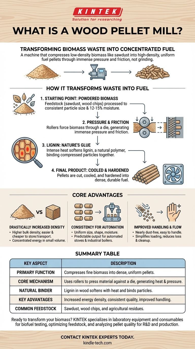 什么是木屑颗粒机？将废弃生物质转化为高密度燃料 图解指南