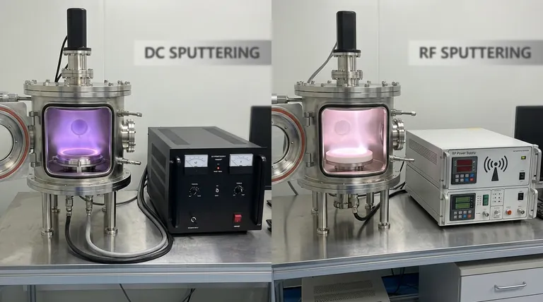 RF 스퍼터링과 DC 스퍼터링의 차이점은 무엇인가요? 재료에 적합한 방법을 선택하세요