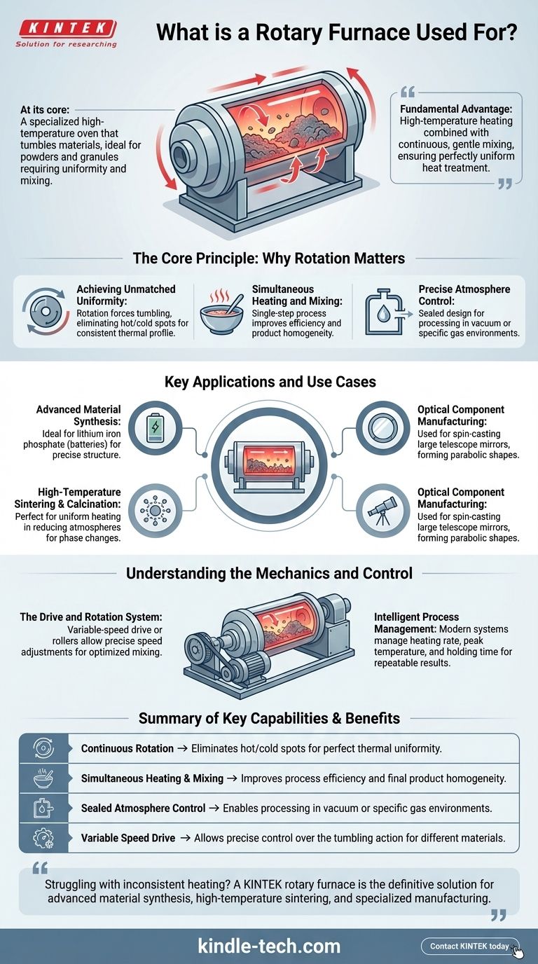 What is a rotary furnace used for? Achieve Unmatched Thermal Uniformity and Mixing Visual Guide