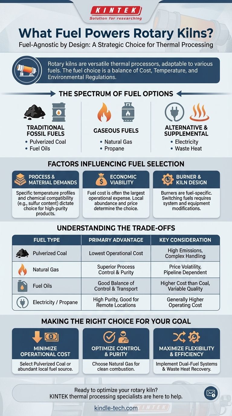 ¿Qué combustible se utiliza en los hornos rotatorios? Optimice la eficiencia y el costo de su horno Guía Visual