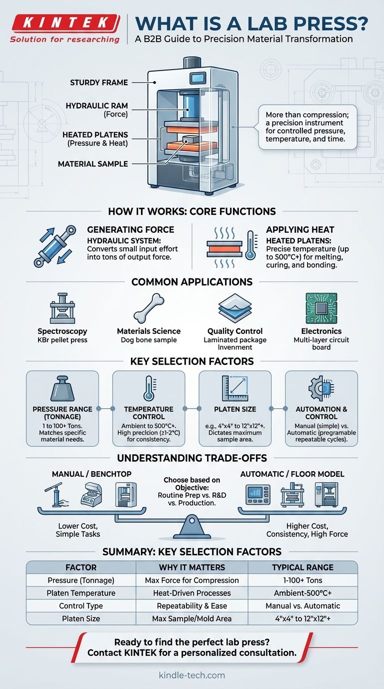 Qu'est-ce qu'une presse de laboratoire ? Un guide sur la force et la chaleur de précision pour le traitement des matériaux Guide Visuel
