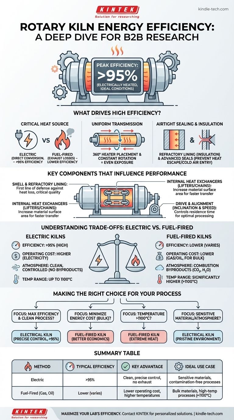 Qual è l'efficienza energetica di un forno rotante? Ottieni oltre il 95% con il giusto design Guida Visiva