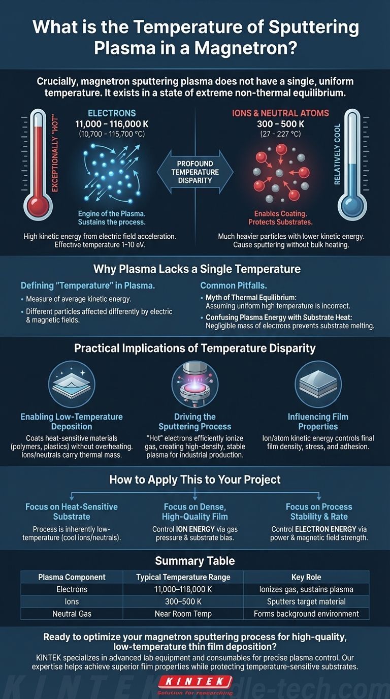 ما هي درجة حرارة بلازما الرش في المغنطرون؟ فتح المفتاح لترسيب الأغشية الرقيقة في درجات حرارة منخفضة دليل مرئي