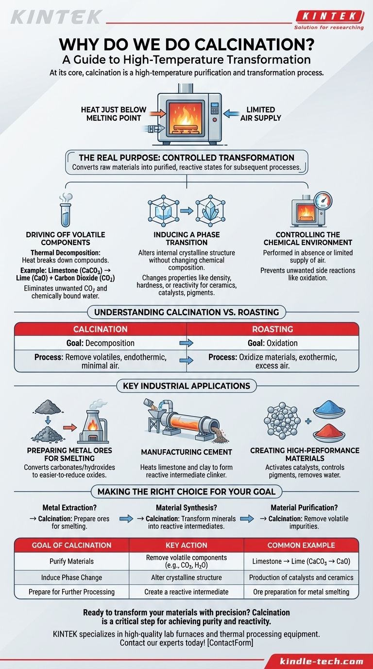 Warum führen wir eine Kalzinierung durch? Entfesseln Sie die Kraft der thermischen Umwandlung Visuelle Anleitung