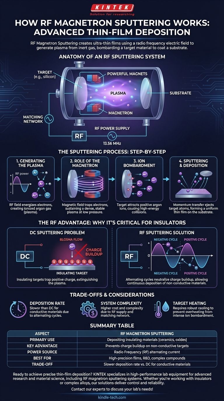 RF 마그네트론 스퍼터링은 어떻게 작동하나요? 박막 증착에 대한 완벽 가이드 시각적 가이드