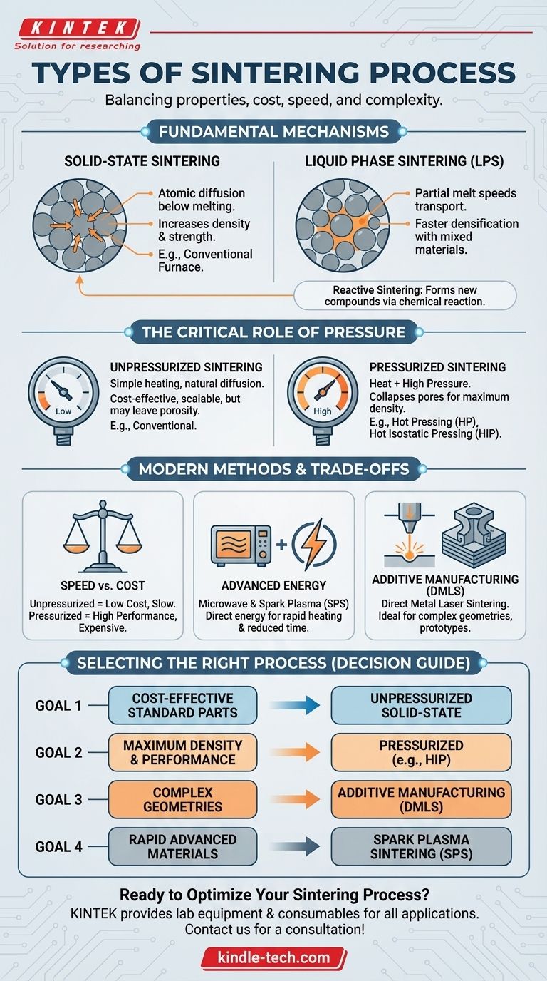 ¿Cuáles son los tipos de proceso de sinterización? Una guía sobre métodos de estado sólido, fase líquida y avanzados Guía Visual