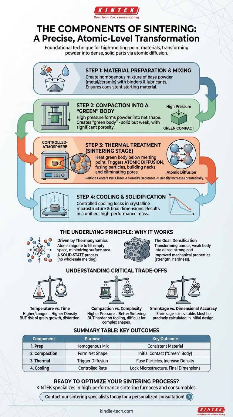 What are the components of sintering? Master the 4-Step Process for Stronger Materials Visual Guide