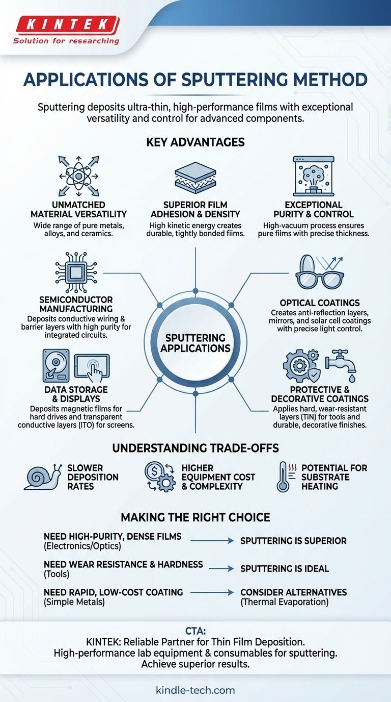 ما هي تطبيقات تقنية الرش المغناطيسي (Sputtering)؟ تحقيق طلاءات رقيقة عالية الأداء دليل مرئي
