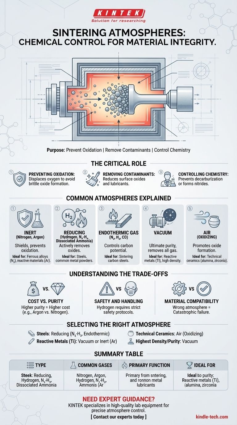 Welche Arten von Atmosphären werden beim Sintern verwendet? Wählen Sie das richtige Gas für Ihr Material Visuelle Anleitung