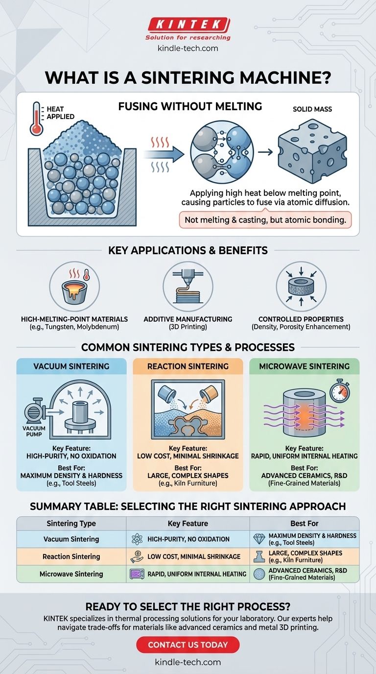 什么是烧结机？在不熔化的情况下熔合材料以获得高性能零件 图解指南