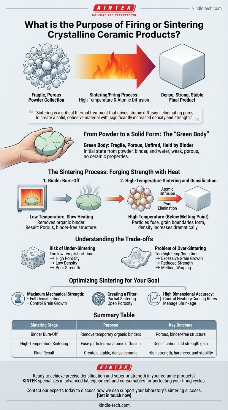 烧制或烧结的目的是什么？将脆弱的粉末转化为坚固、致密的陶瓷 图解指南