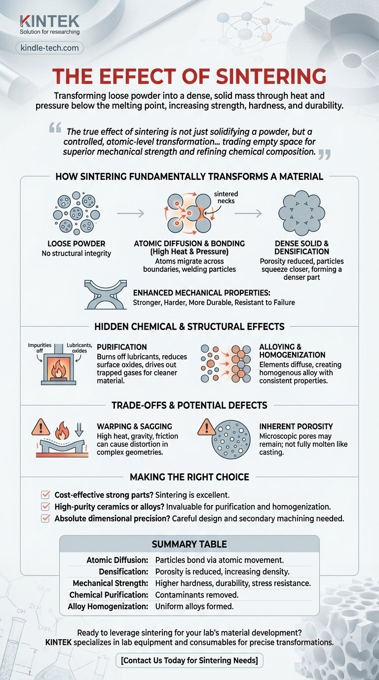 ¿Cuál es el efecto del sinterizado? Transformar polvos en componentes densos y de alta resistencia Guía Visual