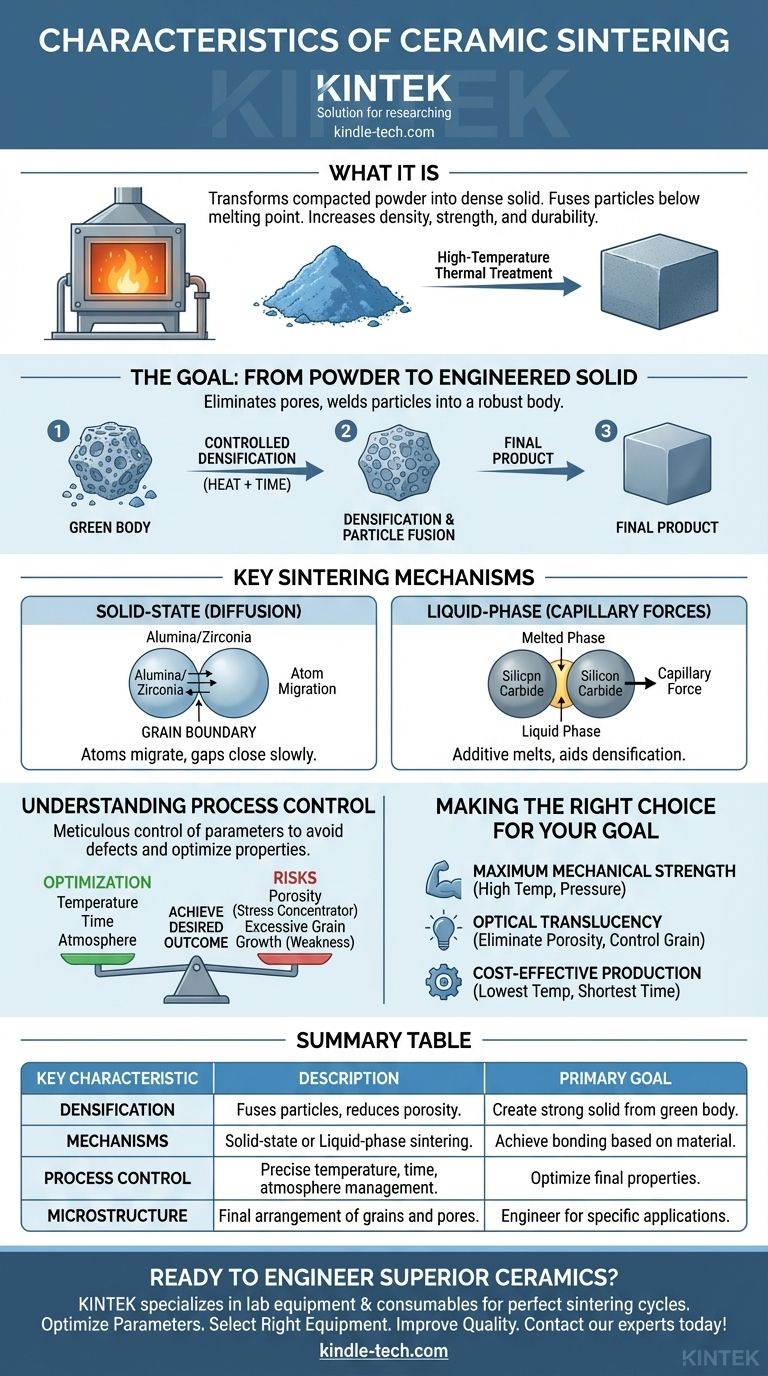 세라믹 소결의 특징은 무엇인가요? 세라믹 특성에 대한 정밀한 제어를 달성하세요 시각적 가이드