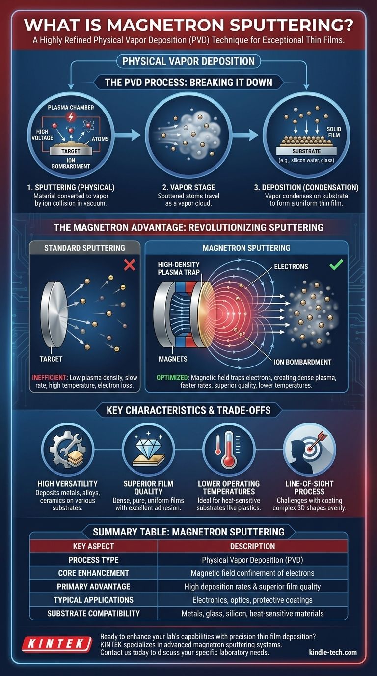 ما هو نوع الطريقة التي يمثلها الرش المغنطروني؟ تقنية طلاء PVD عالية الكفاءة دليل مرئي