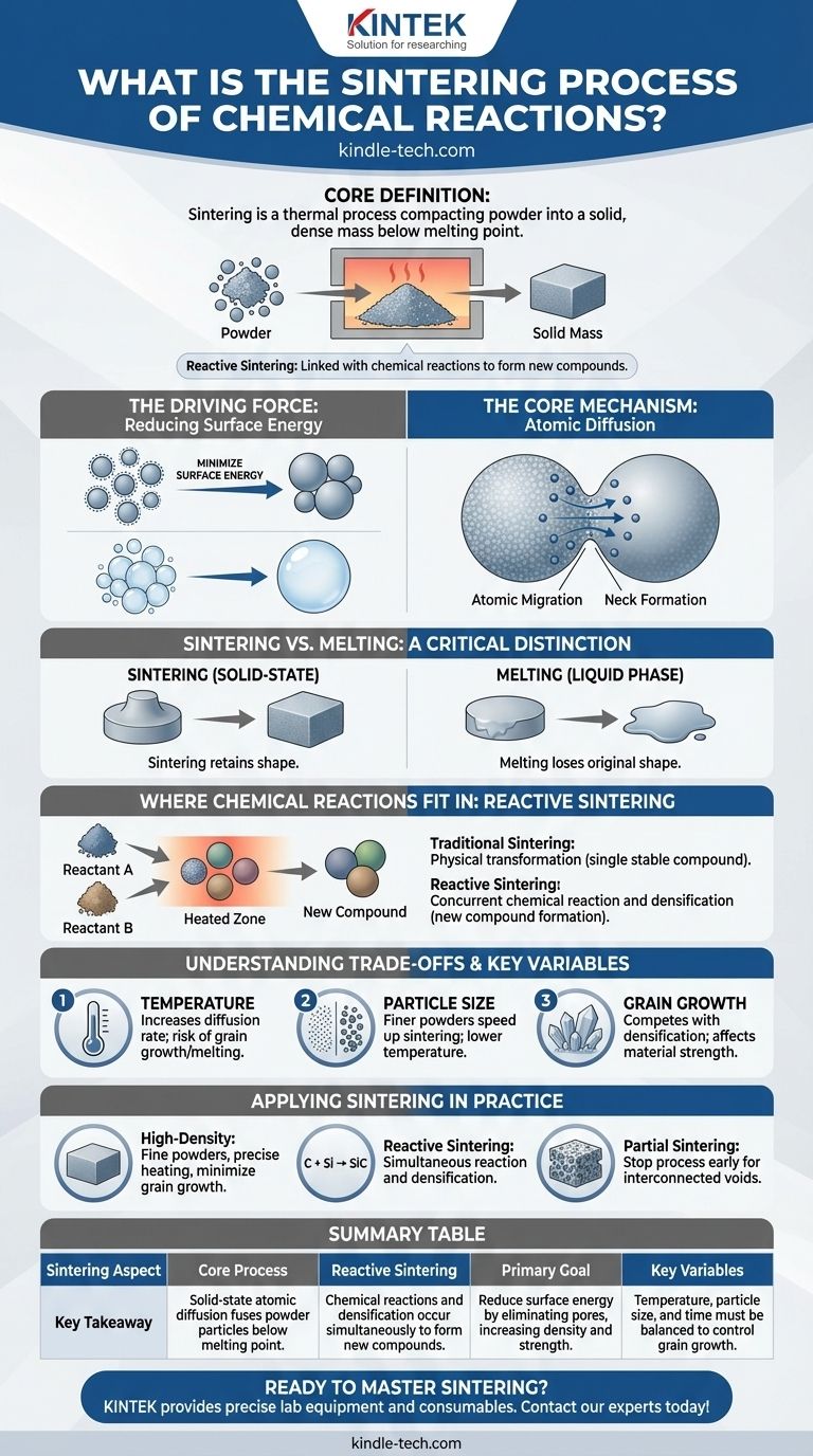 O que é o processo de sinterização de reações químicas? Um Guia para Sinterização Reativa e Densificação de Materiais Guia Visual