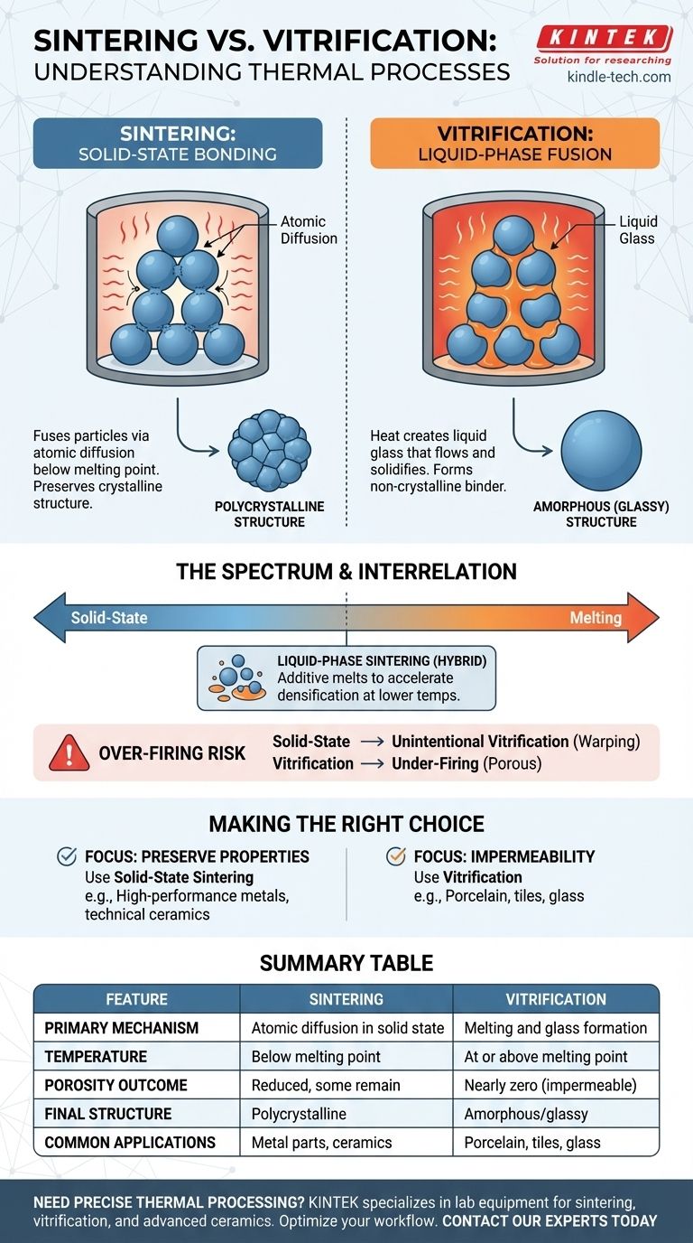 Какова разница между спеканием и витрификацией? Ключевые различия в термических процессах Визуальное руководство