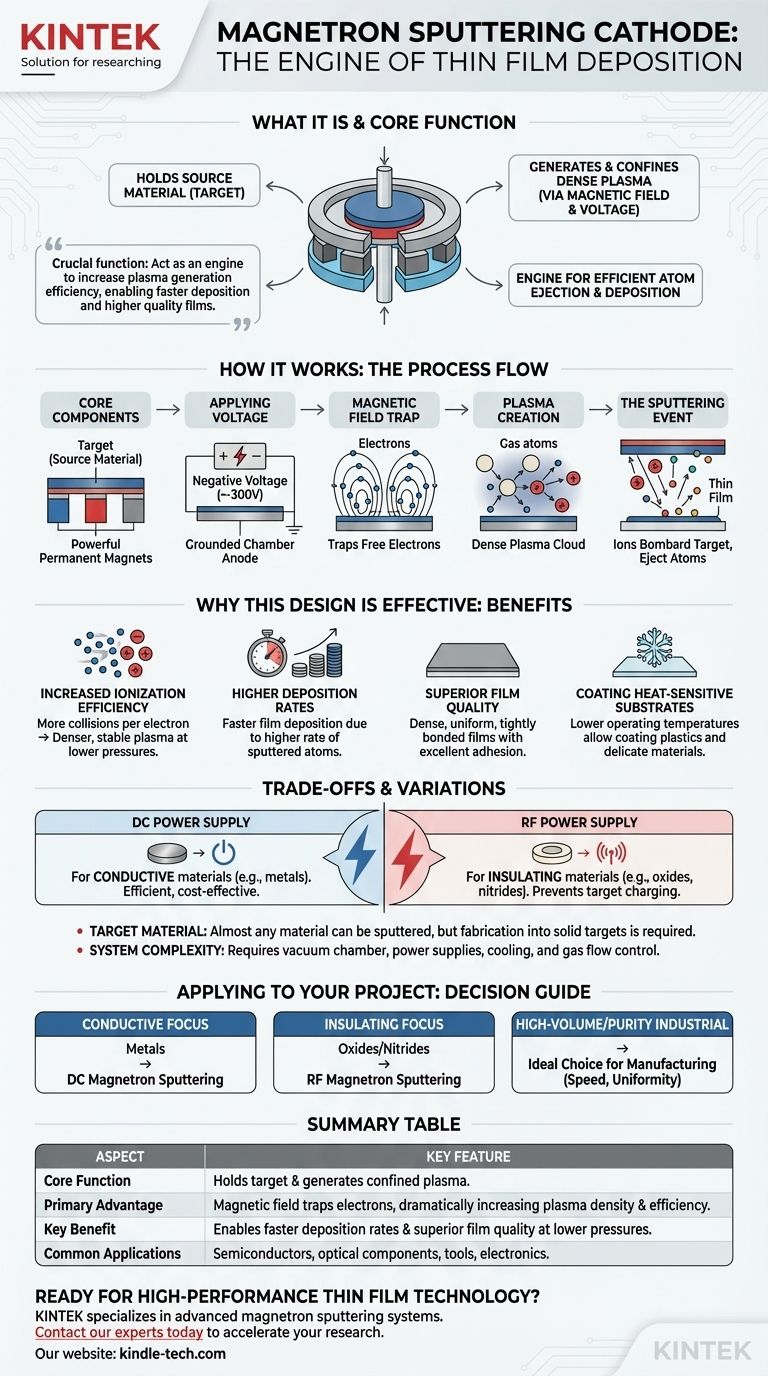 What is a magnetron sputtering cathode? The Engine for High-Quality Thin Film Deposition Visual Guide
