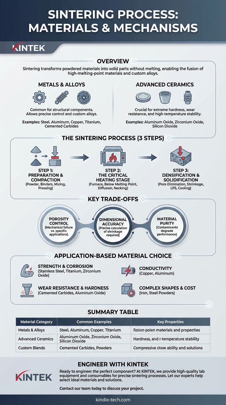 Quels matériaux sont utilisés dans le processus de frittage ? Un guide des métaux, céramiques et alliages personnalisés Guide Visuel