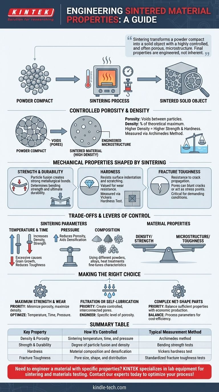 What are the properties of a material that has been sintered? Tailoring Density, Strength, and Porosity Visual Guide