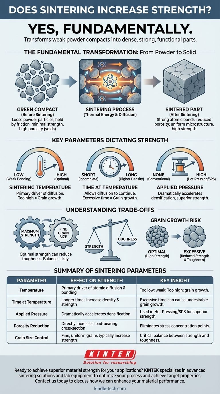 La sinterizzazione aumenta la resistenza? Sblocca il massimo delle prestazioni del materiale con una sinterizzazione corretta Guida Visiva
