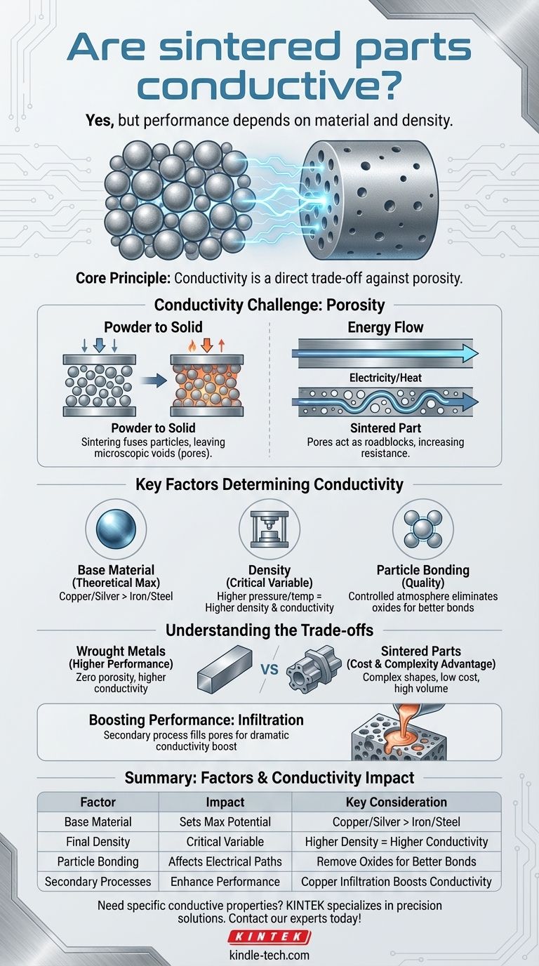 Sind gesinterte Bauteile leitfähig? Maximieren Sie die Leistung durch Material- und Dichtesteuerung Visuelle Anleitung