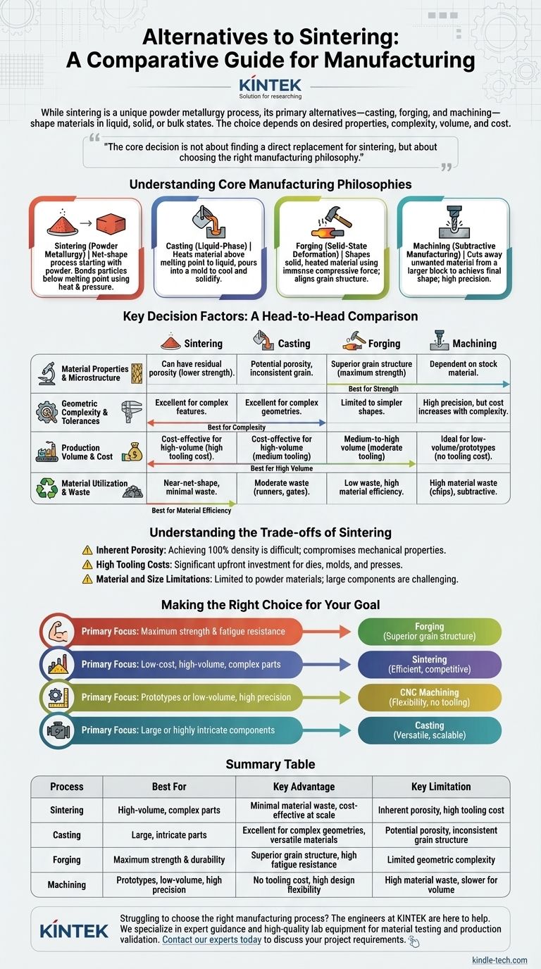 What is the alternative process to sintering? Compare Casting, Forging & Machining for Your Project Visual Guide