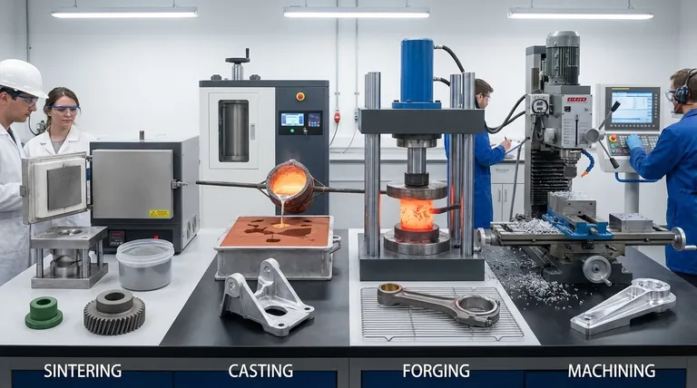 焼結の代替プロセスとは何ですか？プロジェクトのために鋳造、鍛造、機械加工を比較する