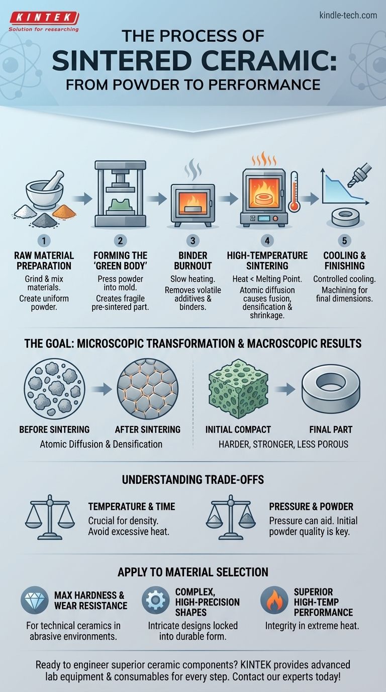 Qual è il processo della ceramica sinterizzata? Una guida passo-passo per trasformare la polvere in componenti ad alte prestazioni Guida Visiva