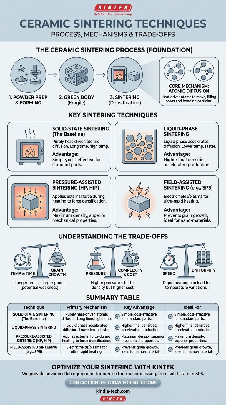 세라믹 소결에 사용되는 기술은 무엇인가요? 우수한 성능을 위한 마스터 밀도화 시각적 가이드