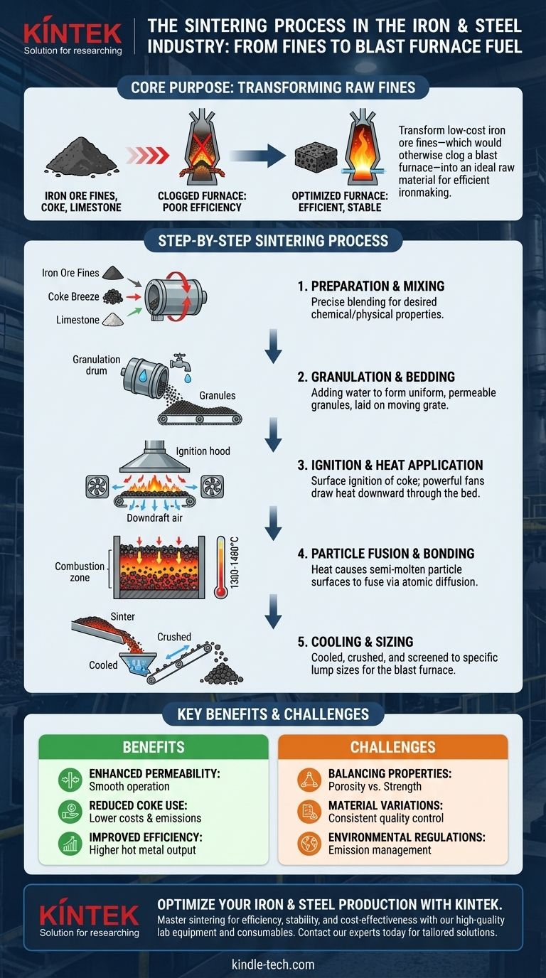Qual è il processo di sinterizzazione nell'industria del ferro e dell'acciaio? Un passo chiave per un'efficiente operazione dell'altoforno Guida Visiva