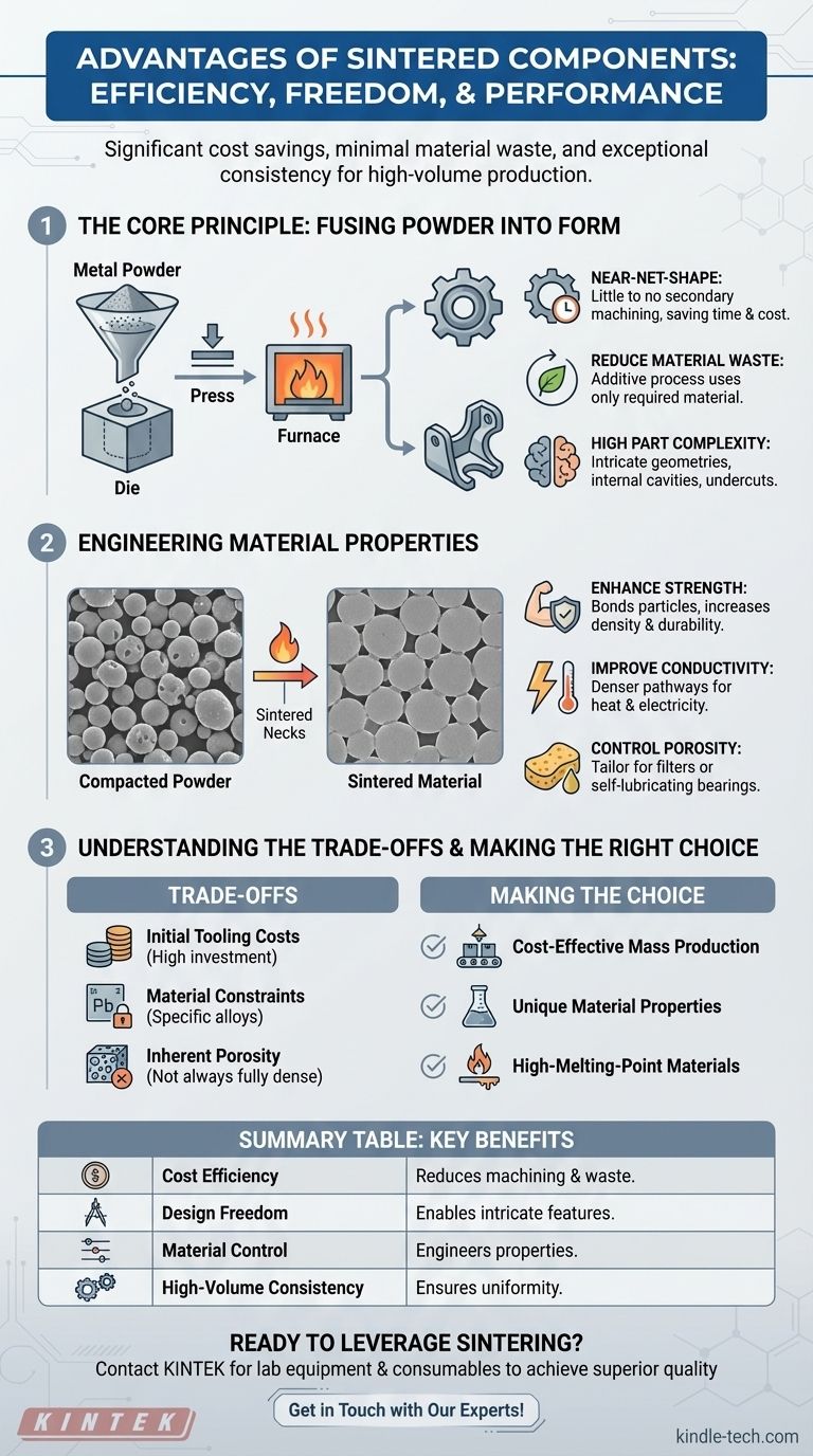 ¿Cuáles son las ventajas de los componentes sinterizados? Logre piezas complejas rentables con un desperdicio mínimo Guía Visual