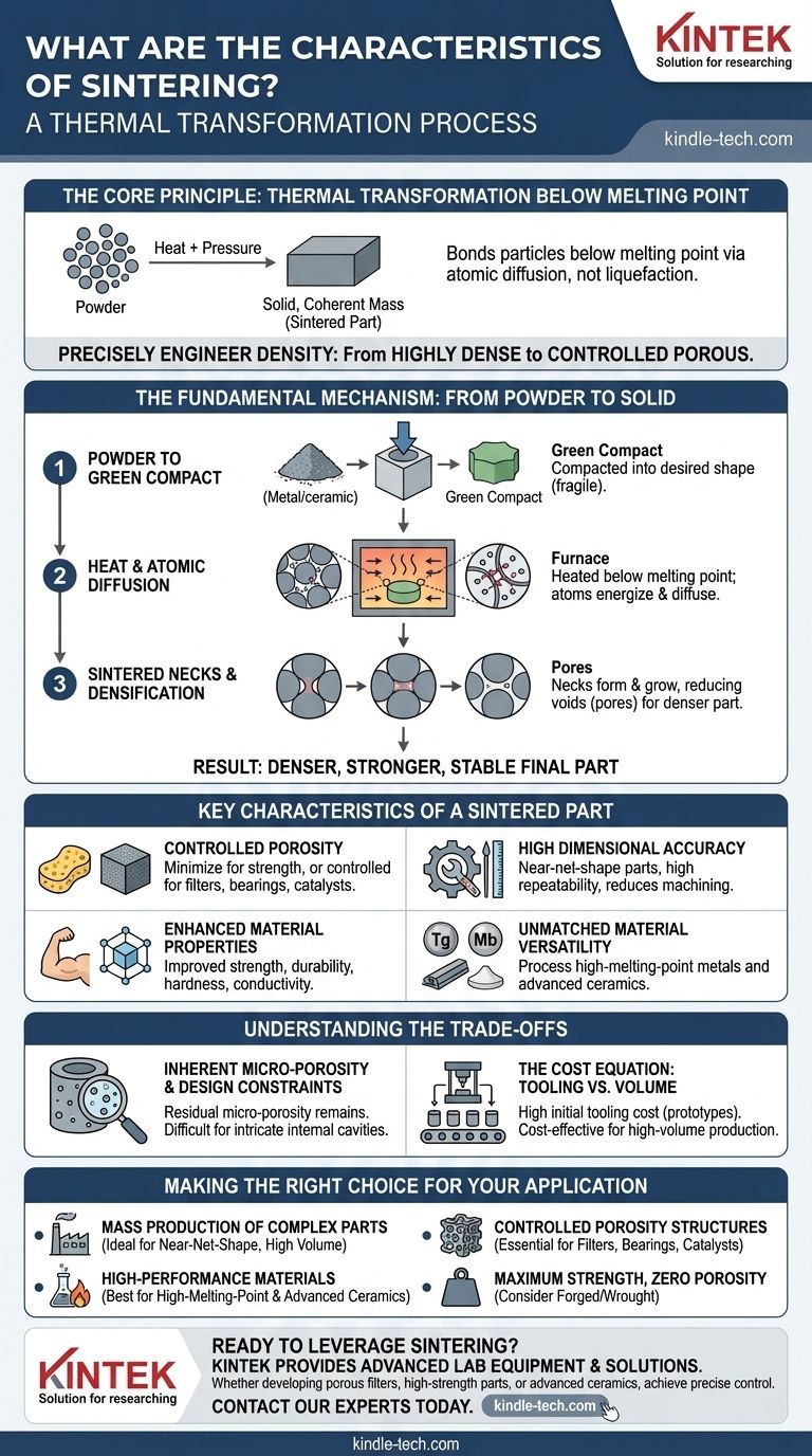 焼結の特性は何ですか？制御された多孔性と高性能材料をマスターする ビジュアルガイド