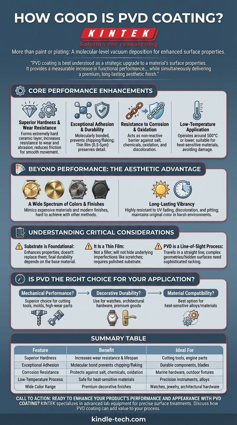 Quelle est la qualité du revêtement PVD ? Dureté, durabilité et finitions esthétiques supérieures Guide Visuel
