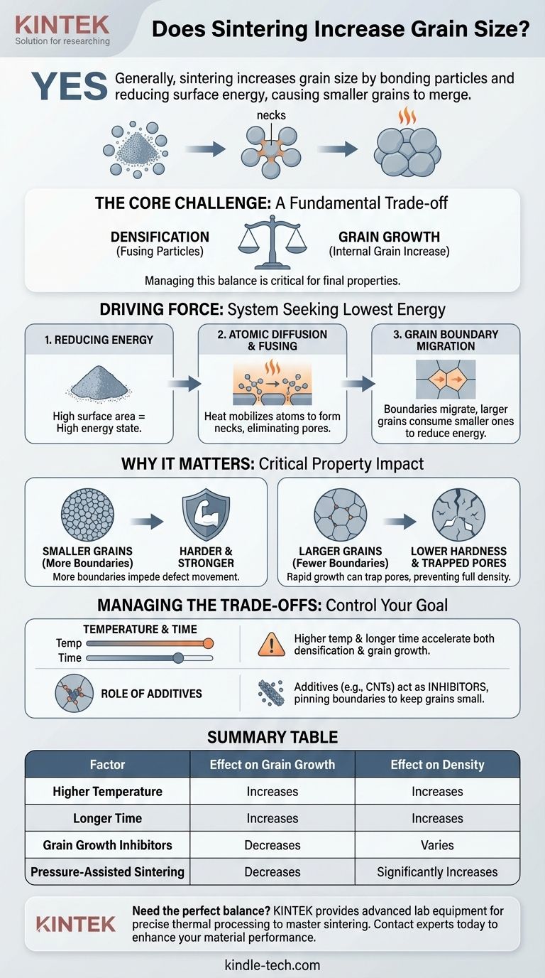 烧结会增加晶粒尺寸吗？掌握材料性能的权衡之道 图解指南