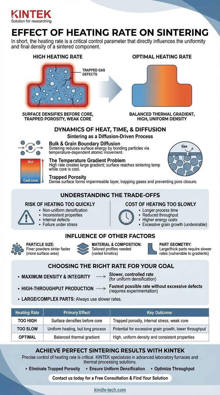 Каково влияние скорости нагрева на спекание? Достижение однородной плотности и предотвращение дефектов Визуальное руководство