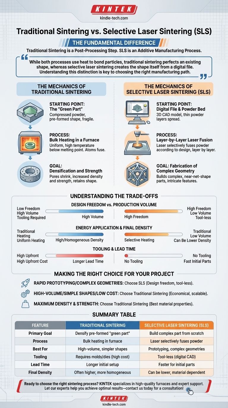 What is the difference between traditional sintering and selective laser sintering? Choose the Right Manufacturing Path Visual Guide