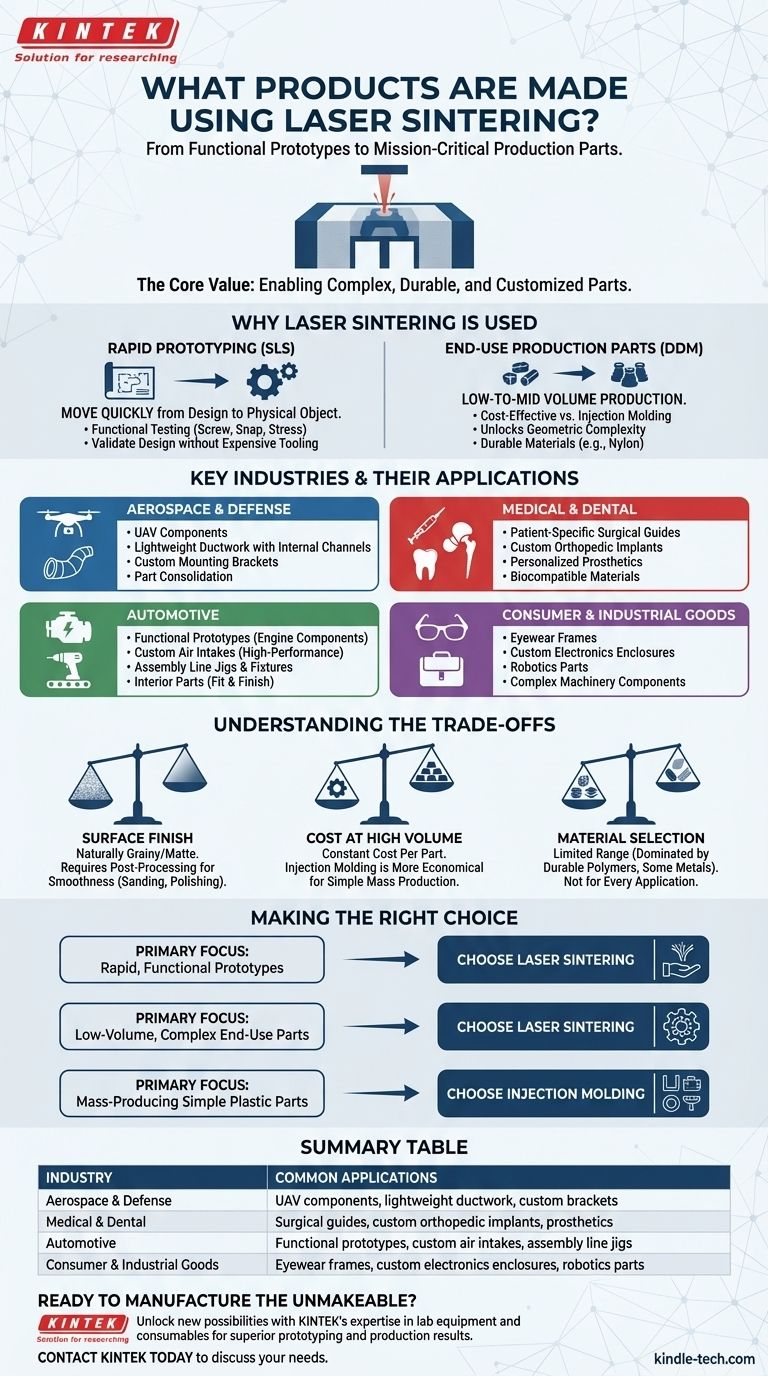 What products are made using laser sintering? From Medical Implants to Aerospace Parts Visual Guide