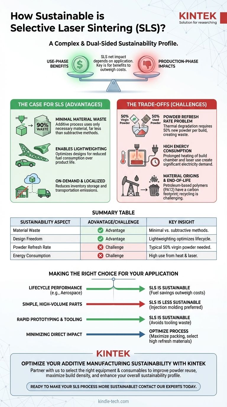 Quanto è sostenibile la sinterizzazione laser selettiva? Bilanciare lo spreco di materiale rispetto al consumo energetico Guida Visiva