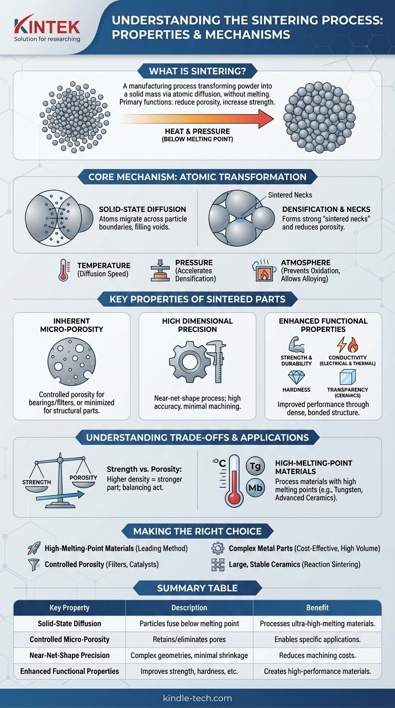 Каковы свойства процесса спекания? Получение высокопрочных, сложных деталей из порошка Визуальное руководство