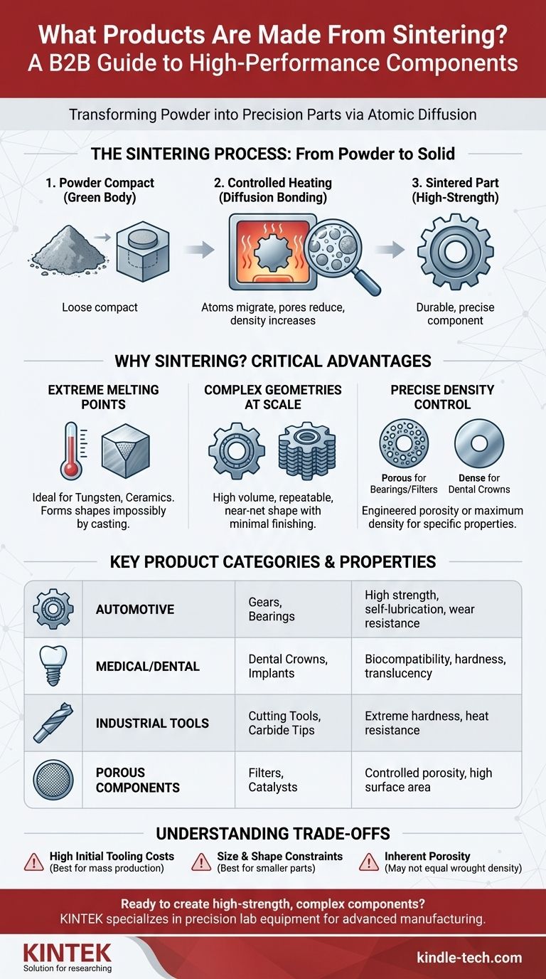 What products are made from sintering? High-Strength Parts for Automotive, Dental & Industrial Use Visual Guide