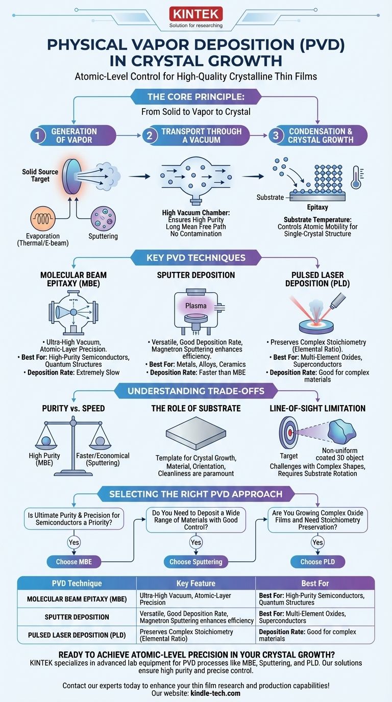 Cos'è la deposizione fisica da vapore nella crescita dei cristalli? Padronanza della fabbricazione di film sottili a livello atomico Guida Visiva