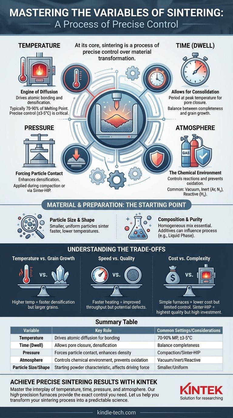 What are the variables of the sintering process? Master Temperature, Time, Pressure & Atmosphere Visual Guide