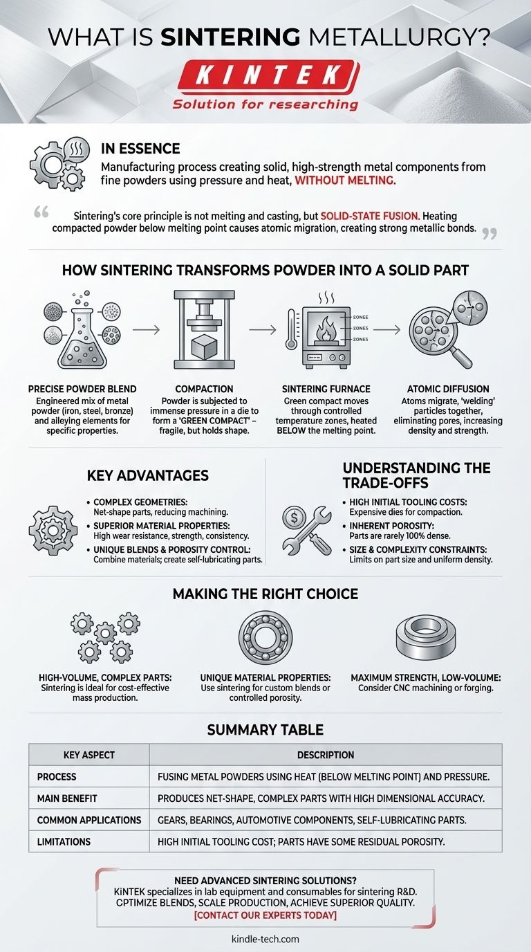Cos'è la metallurgia delle polveri per sinterizzazione? Creare componenti metallici ad alta resistenza senza fusione Guida Visiva