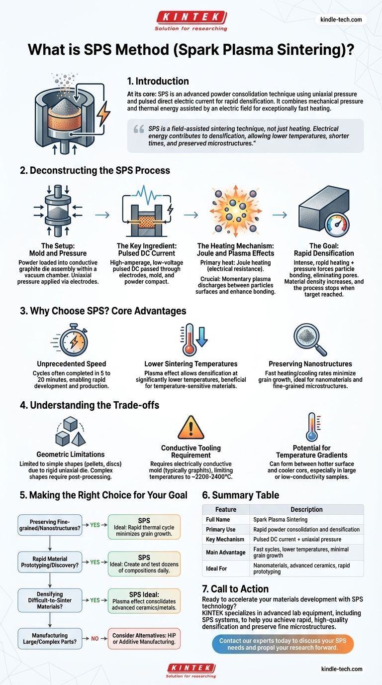 ما هي طريقة التلبيد بالبلازما الشرارية؟ تحقيق التكثيف السريع للمواد في درجات حرارة منخفضة دليل مرئي