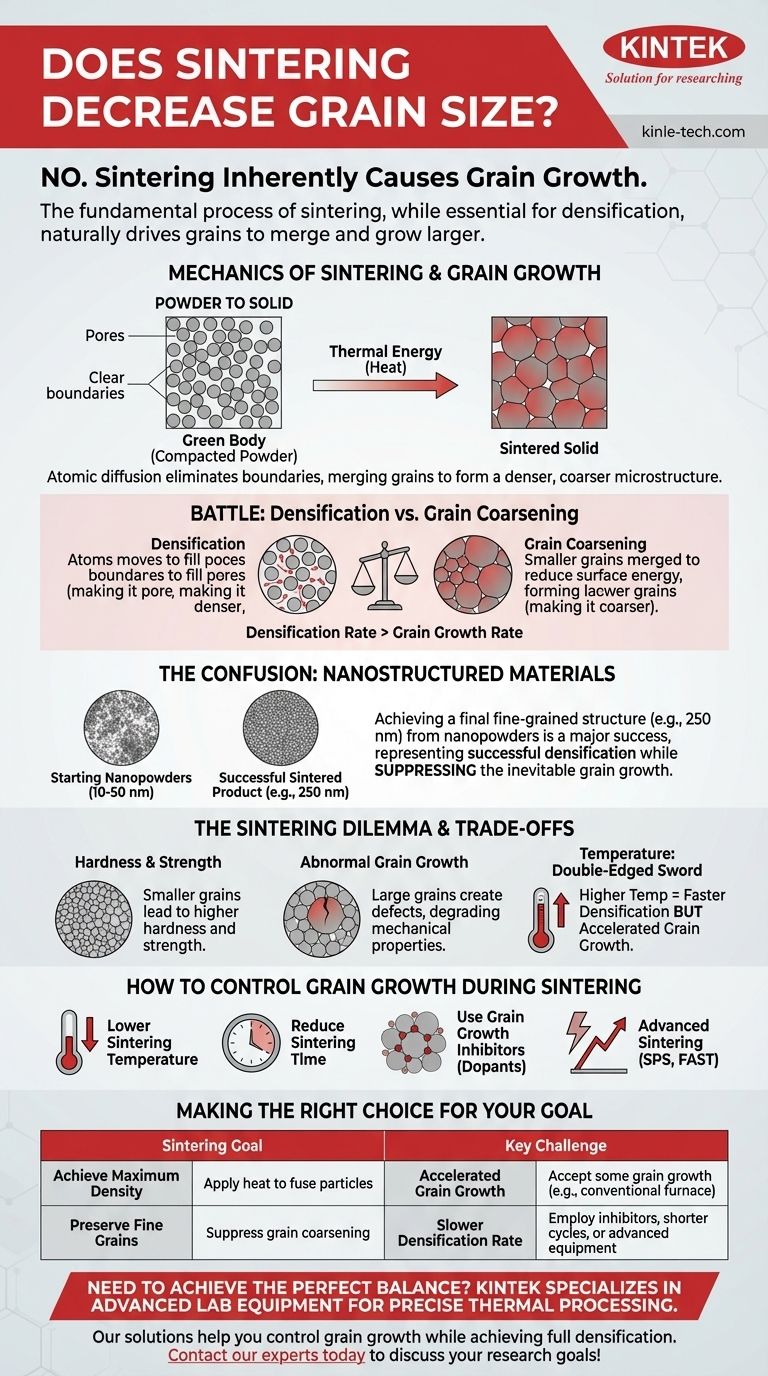 Does sintering decrease grain size? The Truth About Grain Growth and Material Density Visual Guide