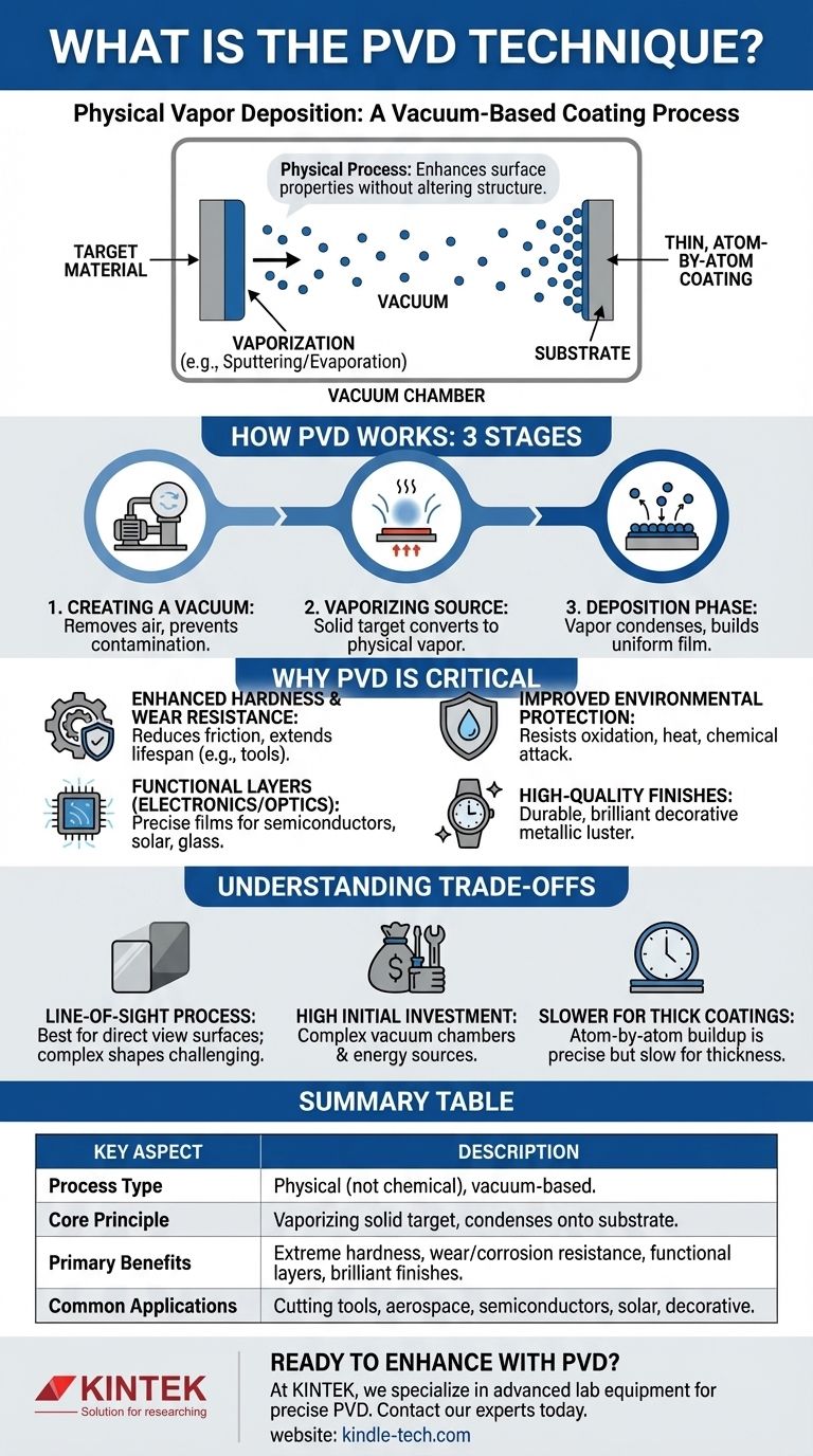 ما هي تقنية PVD؟ دليل لطلاء الأغشية الرقيقة عالية الأداء دليل مرئي
